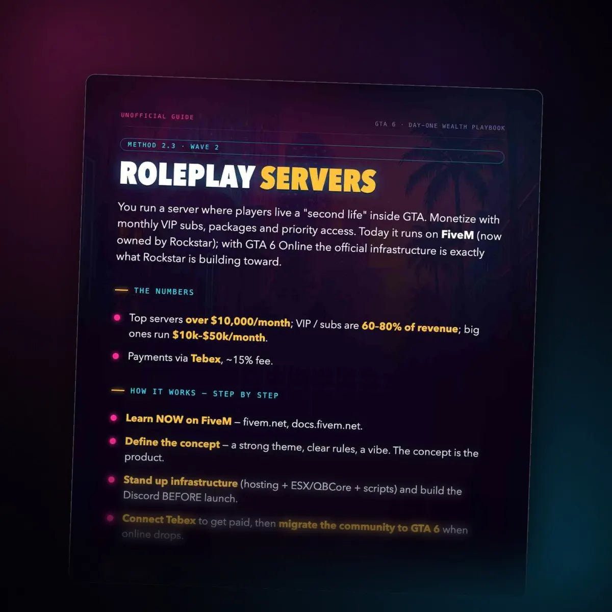A page from the playbook: roleplay servers.