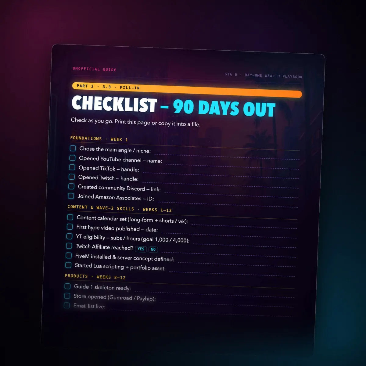 The 90-day checklist